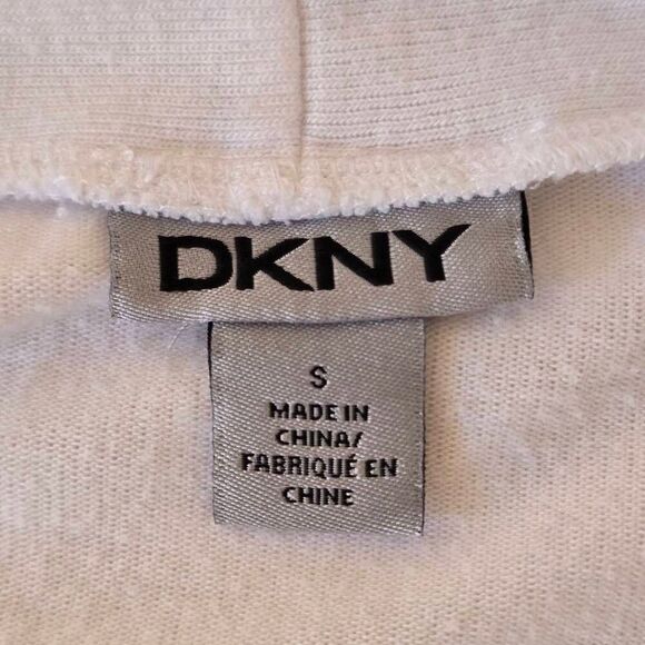 DKNY Donna Karen NY Womens White Long Sleeve Draped Front Cardigan Sweater Small - Picture 5 of 10
